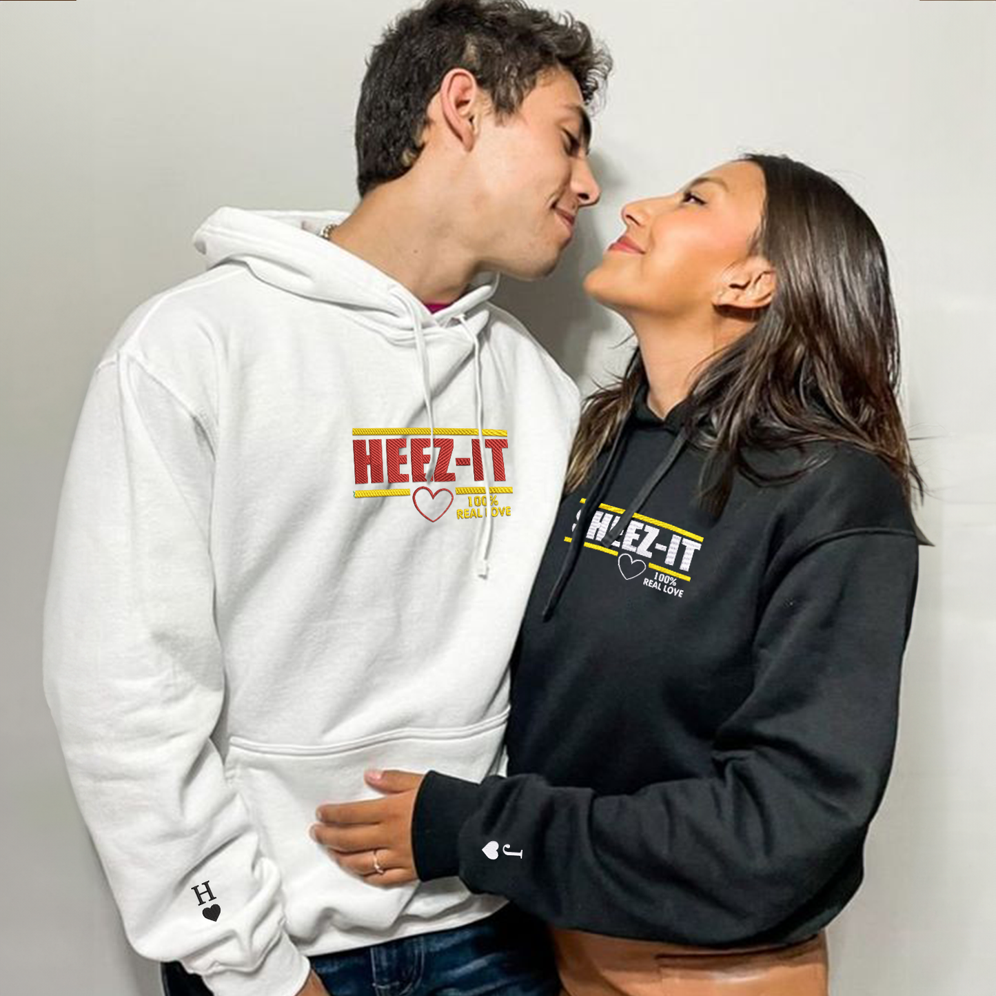 Heez It Sheez It Matching Hoodies for Couples - Custom Embroidered Sweatshirts