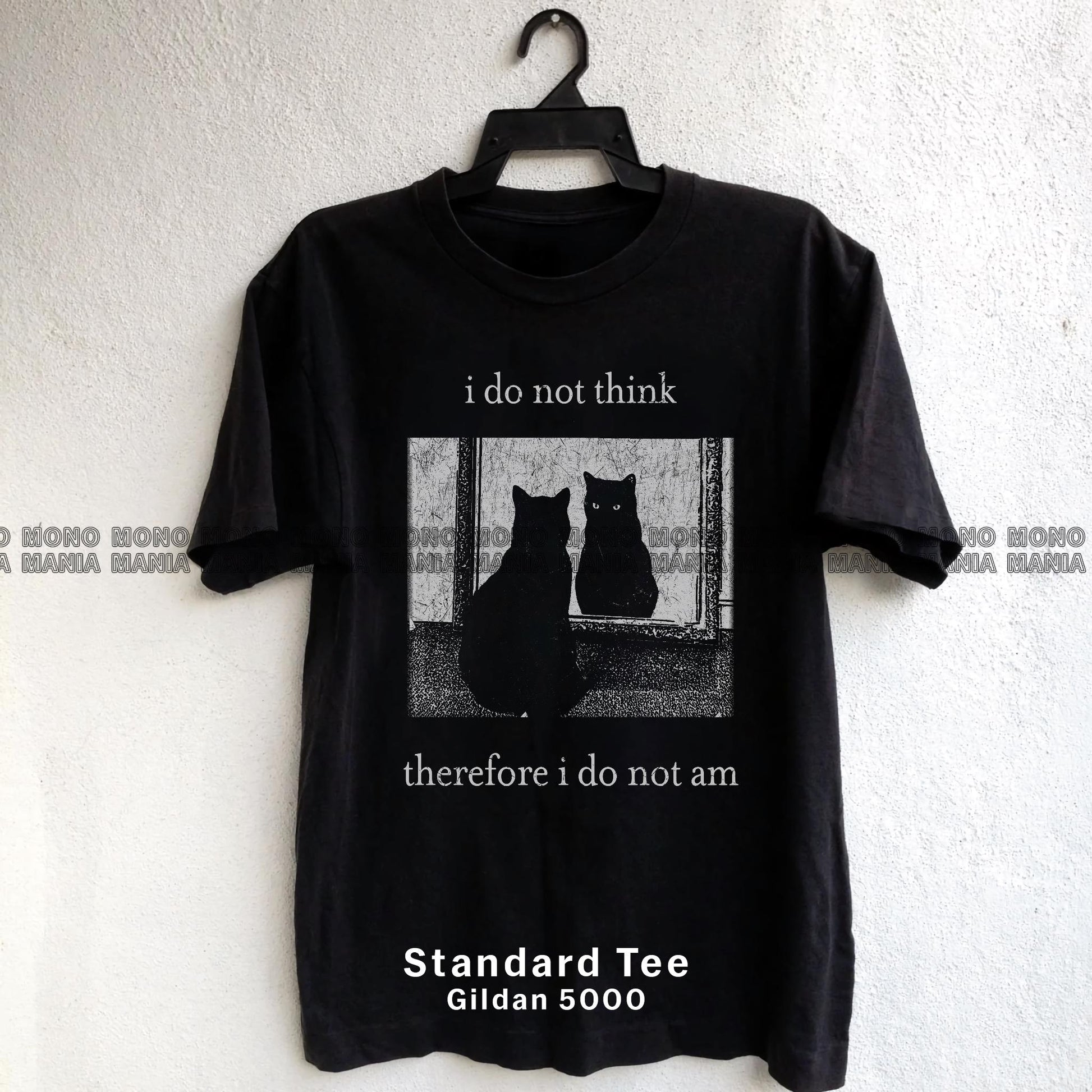 I Do Not Think Therefore I Do Not Am Cat Graphic T-Shirt – Vintage Grunge Tee