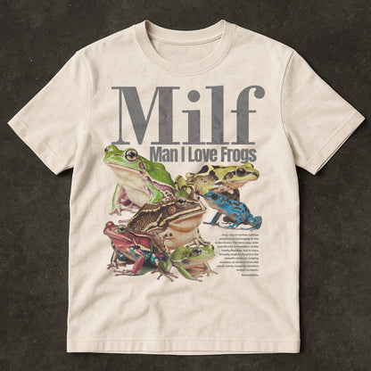 Man I Love Frogs Funny Frog Meme T-Shirt – Vintage Style Graphic Tee