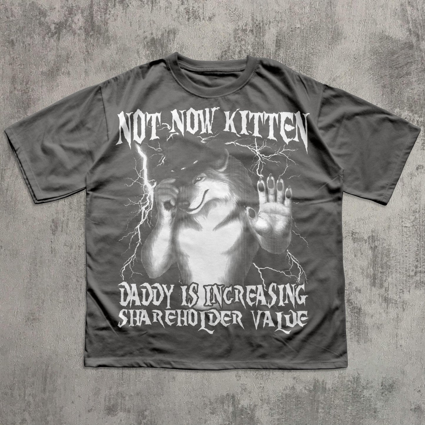 Not Now Kitten Daddy Funny Werewolf Meme T-Shirt – Vintage Graphic Tee