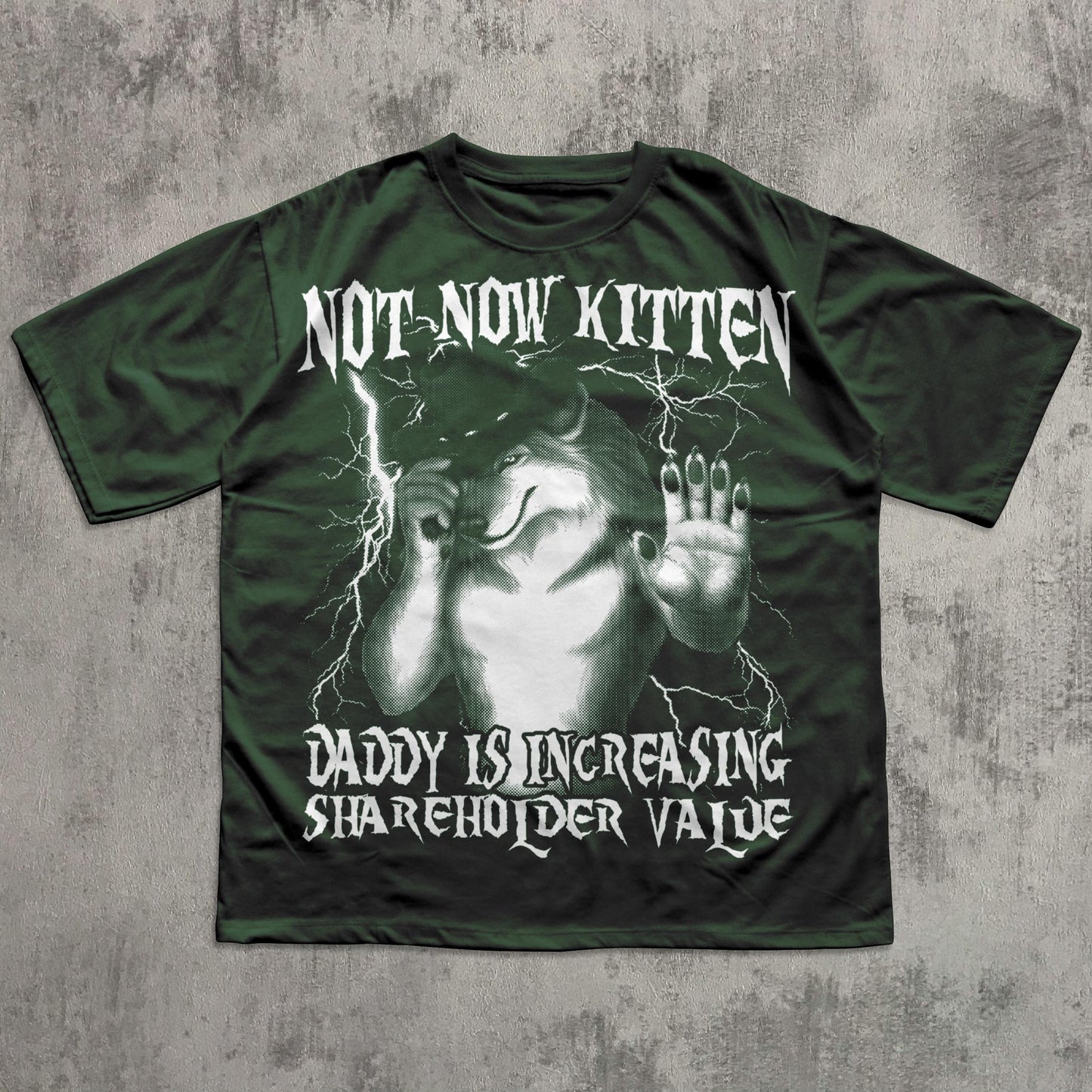 Not Now Kitten Daddy Funny Werewolf Meme T-Shirt – Vintage Graphic Tee