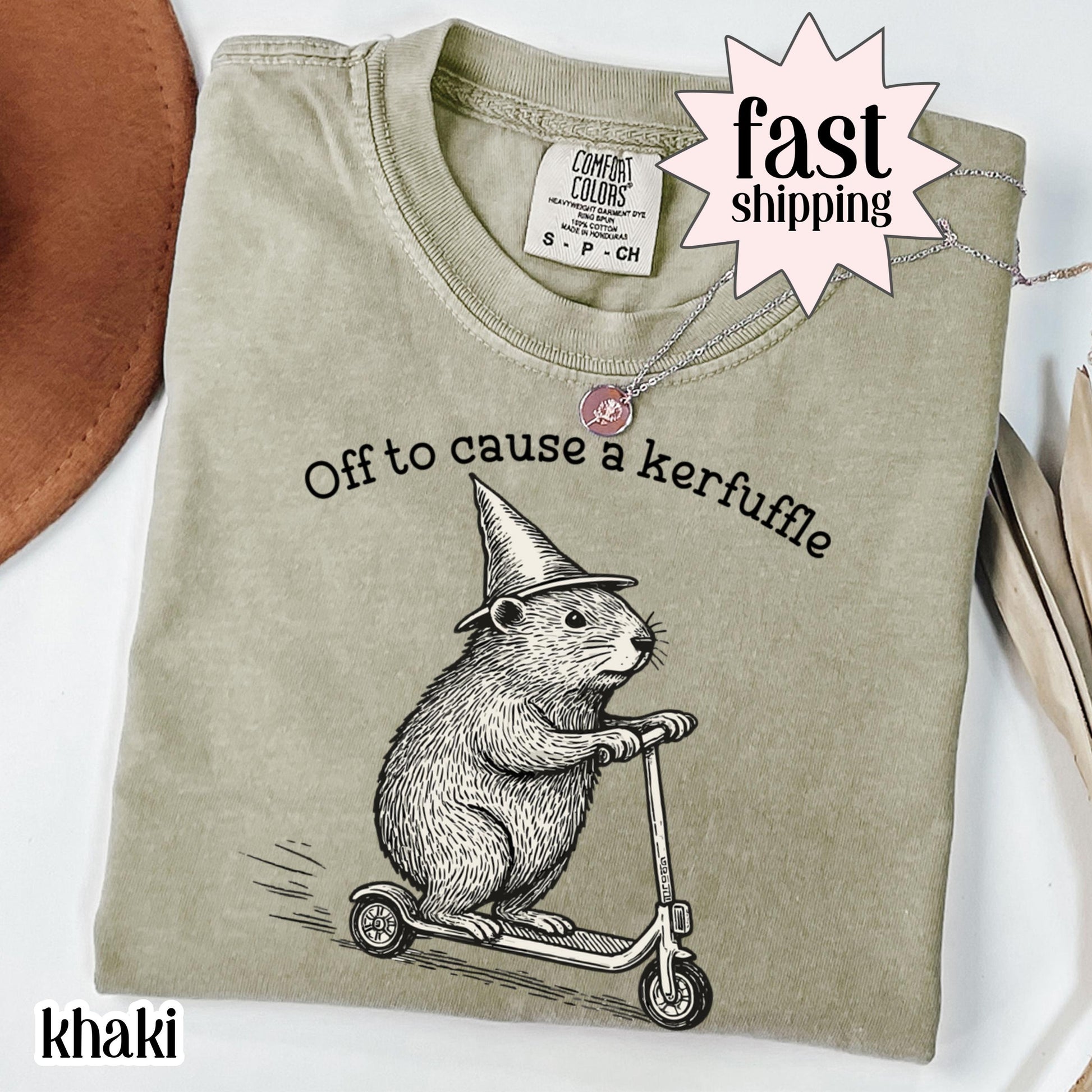 Off to Cause a Kerfuffle Funny Groundhog Graphic T-Shirt – Meme Tee