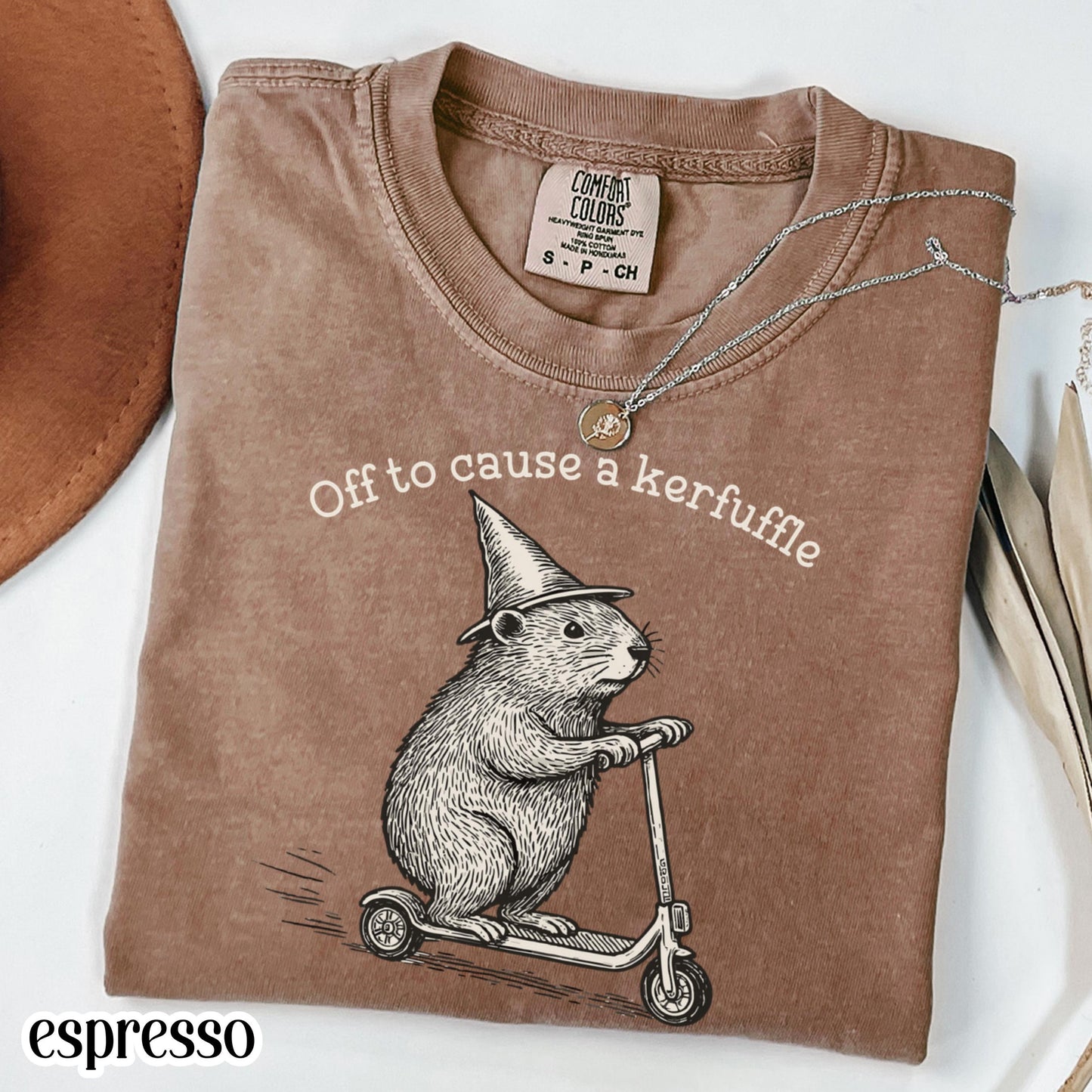 Off to Cause a Kerfuffle Funny Groundhog Graphic T-Shirt – Meme Tee