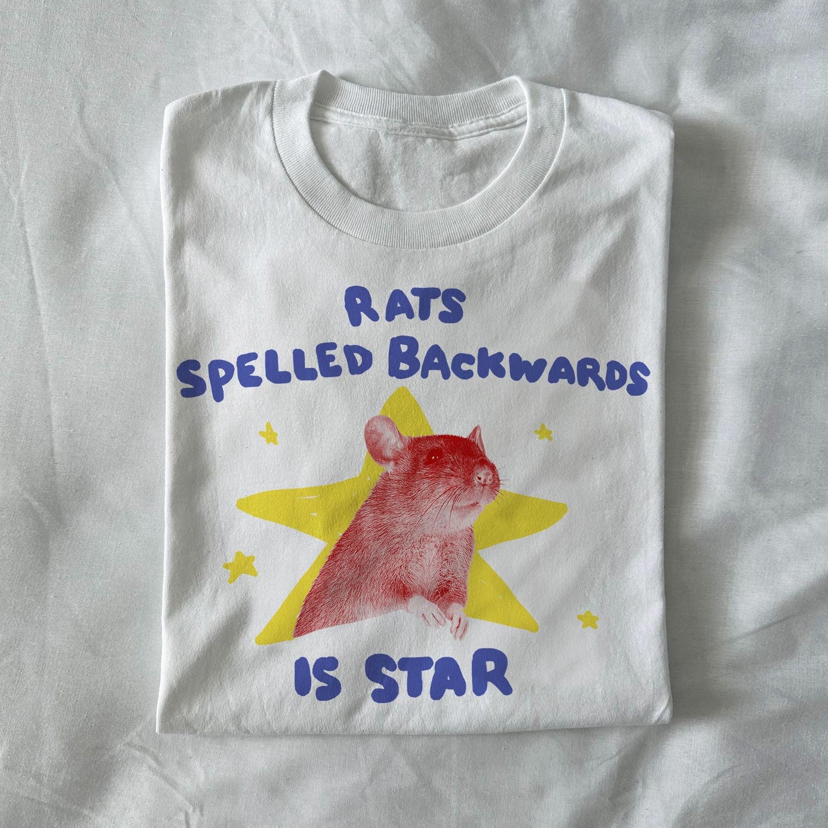 Rats Spelled Backwards Is Star Funny Rat Graphic T-Shirt – Meme Tee