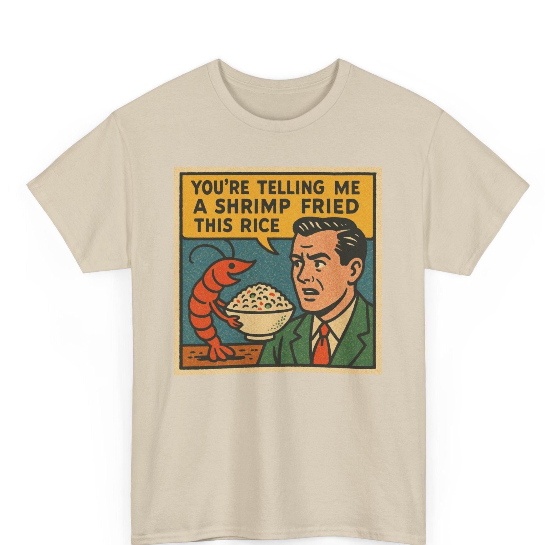 Shrimp Fried Rice Funny Meme T-Shirt – Retro Comic Graphic Tee