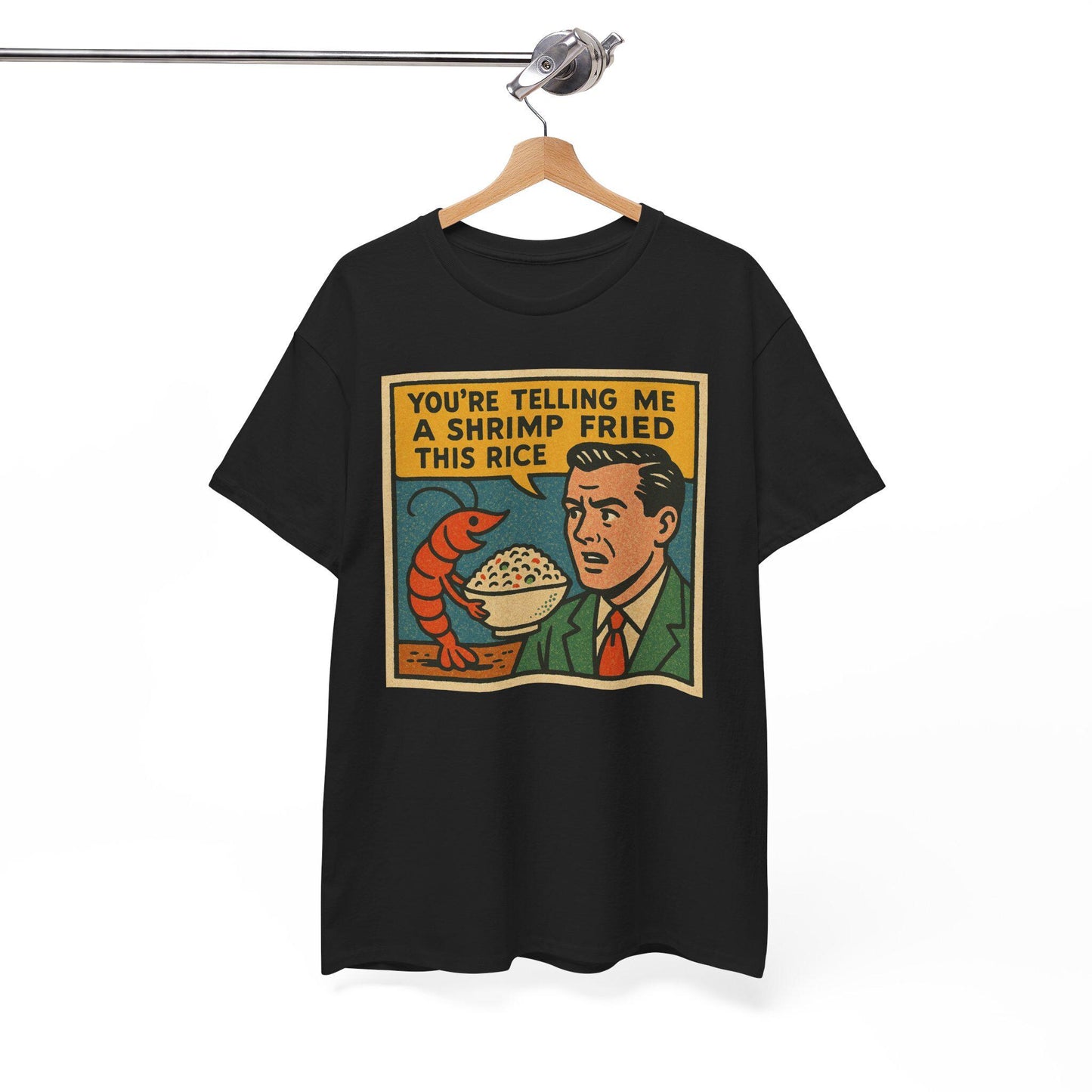 Shrimp Fried Rice Funny Meme T-Shirt – Retro Comic Graphic Tee