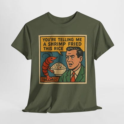Shrimp Fried Rice Funny Meme T-Shirt – Retro Comic Graphic Tee