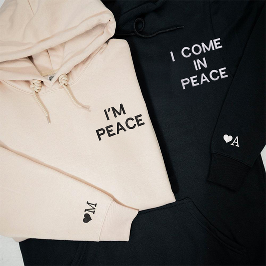 I Come In Peace Hoodie Black Sand