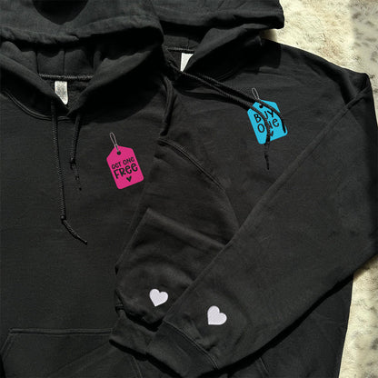 Matching Couple Hoodie - Buy One Get One Free - Custom Embroidered Sweatshirt