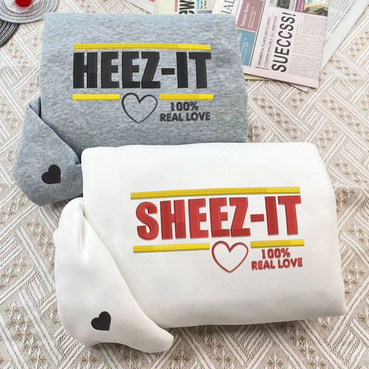 Heez It Sheez It Matching Hoodies for Couples - Custom Embroidered Sweatshirts