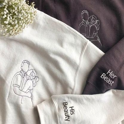 Beauty and The Beast Custom Hoodies or Sweatshirts - Personalized Couple Set from Your Photo