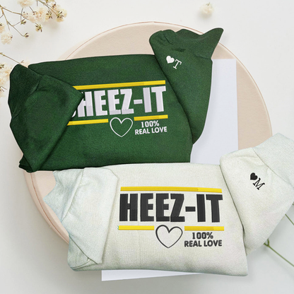 Heez It Sheez It Matching Hoodies for Couples - Custom Embroidered Sweatshirts