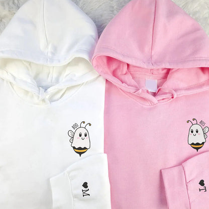 Boo Bees Matching Couple Hoodies - Custom Embroidered Sweatshirts