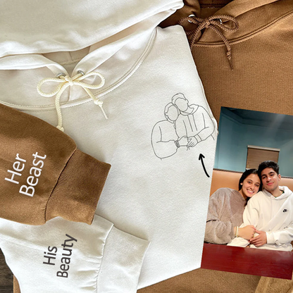 Beauty and The Beast Custom Hoodies or Sweatshirts - Personalized Couple Set from Your Photo