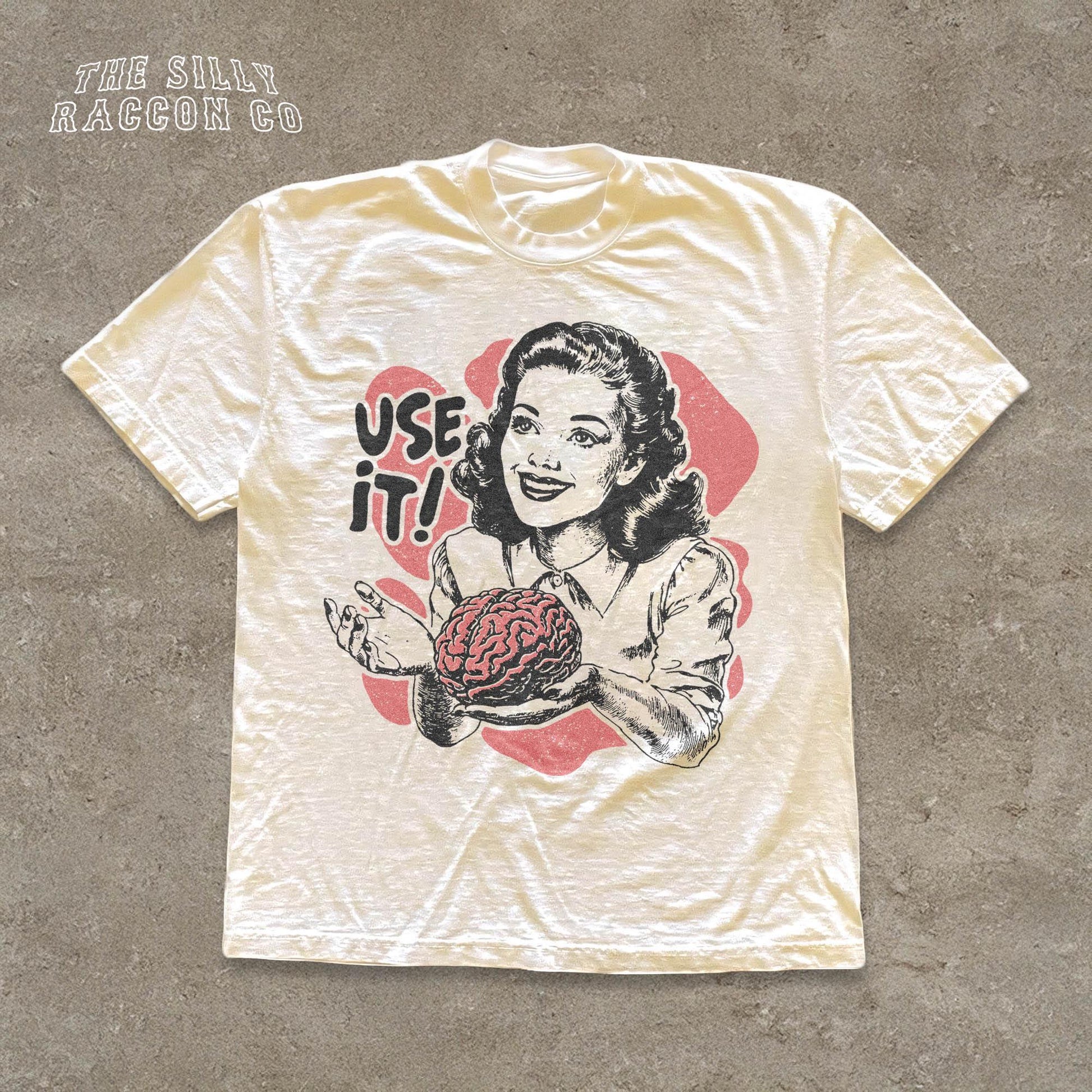 Use Your Brain Funny Retro Graphic T-Shirt – Vintage Sarcastic Quote Tee