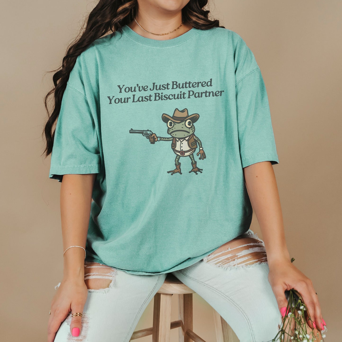 You’ve Just Buttered Your Last Biscuit Cowboy Frog Funny T-Shirt – Meme Tee