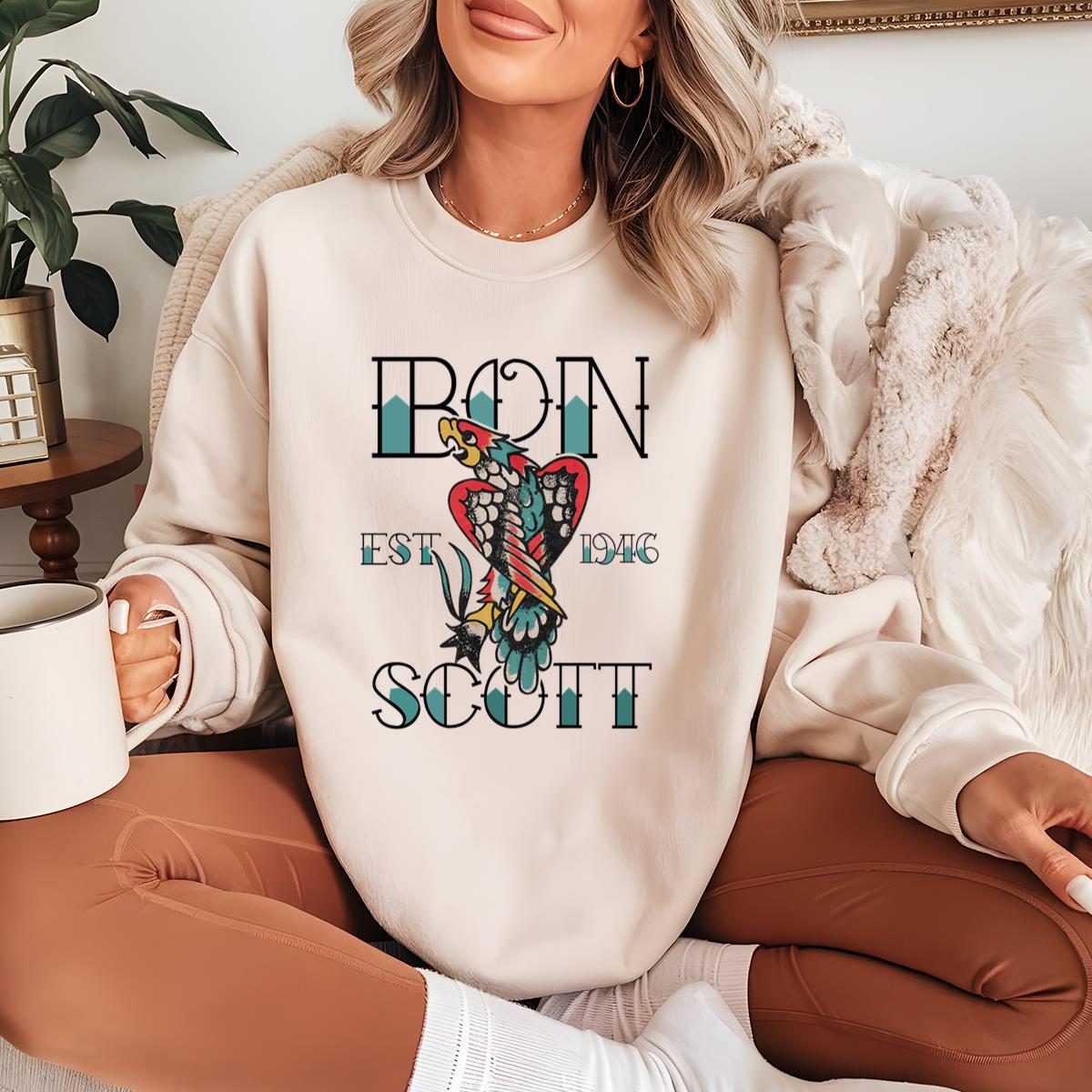 ACDC Vintage 70s Bon Scott Rock Band Tattoo EST 1946 Collector Unisex T-Shirt