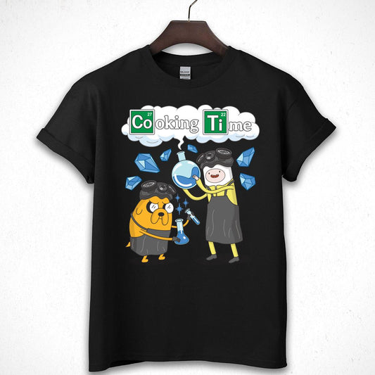 Adventure Time Cooking Time Graphic Tee, Funny Cartoon Science T-Shirt 