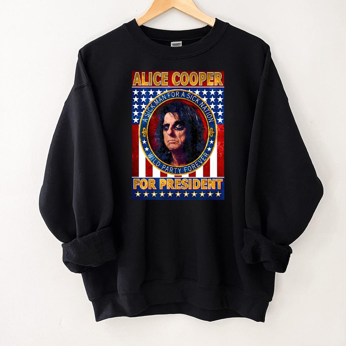 Alice Cooper Vintage 70s Rock Band For President A Sick Man A Sick Nation Official Fan Unisex T-Shirt