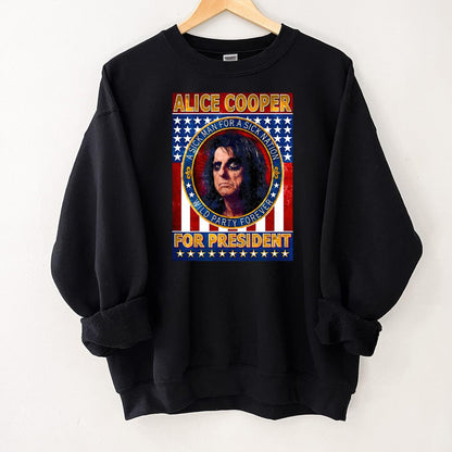 Alice Cooper Vintage 70s Rock Band For President A Sick Man A Sick Nation Official Fan Unisex T-Shirt