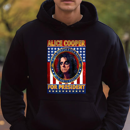 Alice Cooper Vintage 70s Rock Band For President A Sick Man A Sick Nation Official Fan Unisex T-Shirt