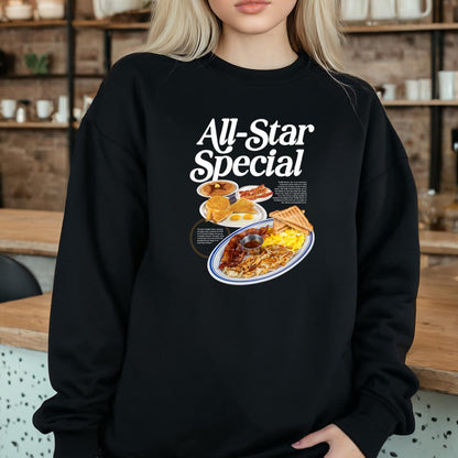 All-Star Breakfast Vintage 80s Retro Fan Black Unisex T-Shirt