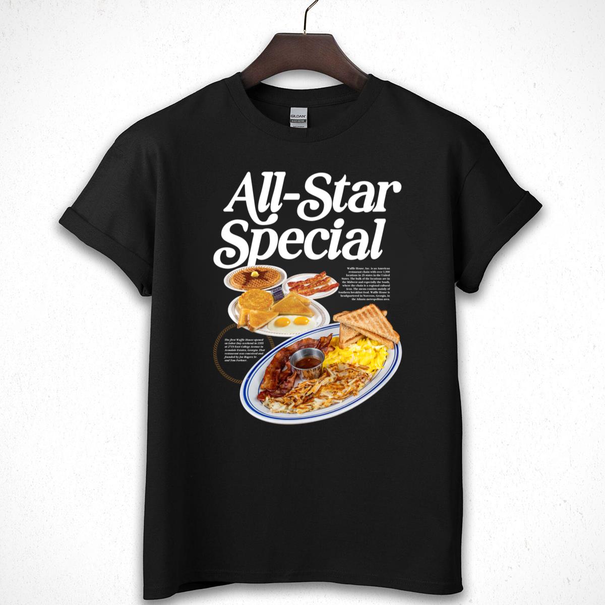 All-Star Breakfast Vintage 80s Retro Fan Black Unisex T-Shirt