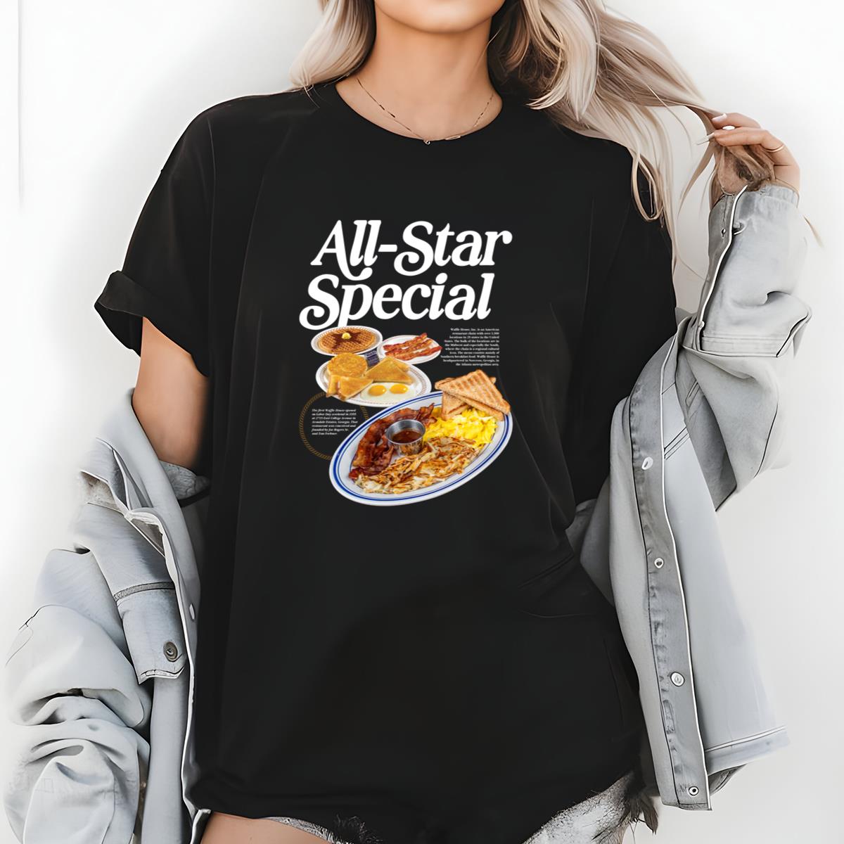 All-Star Breakfast Vintage 80s Retro Fan Black Unisex T-Shirt