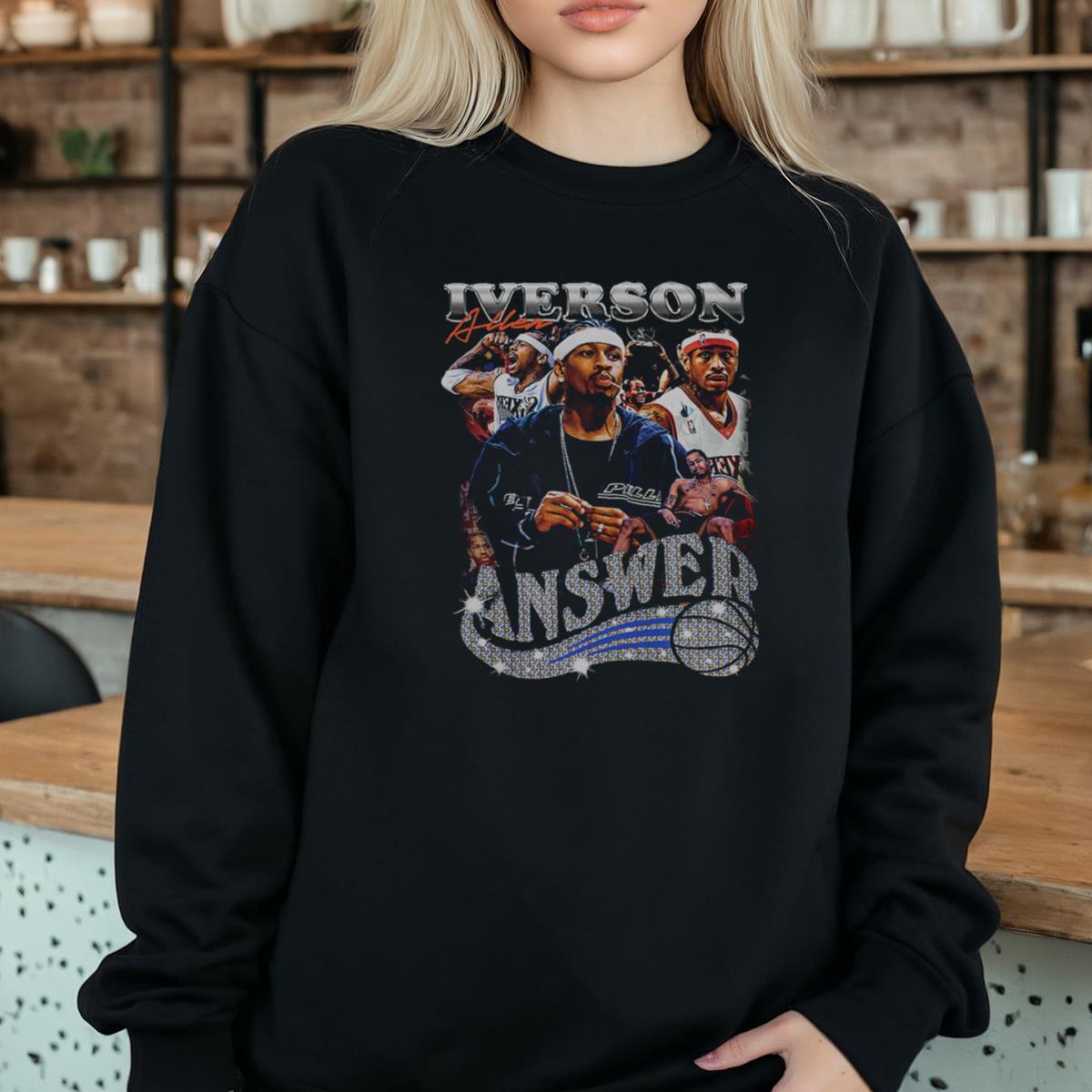 Allen Iverson The Answer Vintage 90s Philadelphia 76ers Collector Edition Basketball Fan Black Unisex T-Shirt