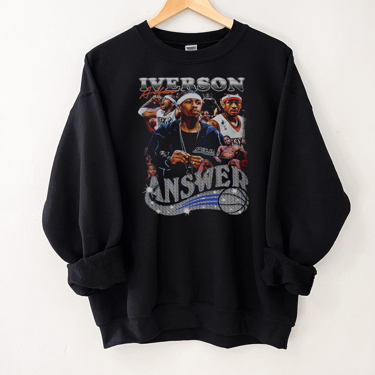 Allen Iverson The Answer Vintage 90s Philadelphia 76ers Collector Edition Basketball Fan Black Unisex T-Shirt
