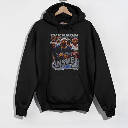 Allen Iverson The Answer Vintage 90s Philadelphia 76ers Collector Edition Basketball Fan Black Unisex T-Shirt