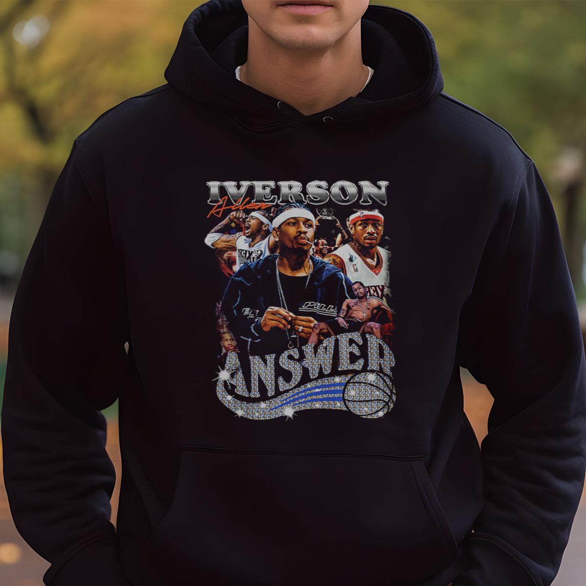 Allen Iverson The Answer Vintage 90s Philadelphia 76ers Collector Edition Basketball Fan Black Unisex T-Shirt