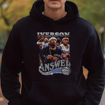 Allen Iverson The Answer Vintage 90s Philadelphia 76ers Collector Edition Basketball Fan Black Unisex T-Shirt