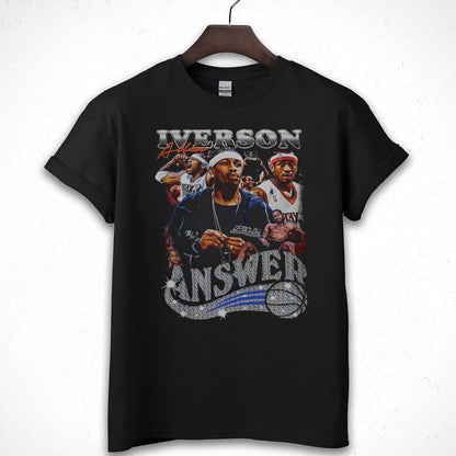 Allen Iverson The Answer Vintage 90s Philadelphia 76ers Collector Edition Basketball Fan Black Unisex T-Shirt