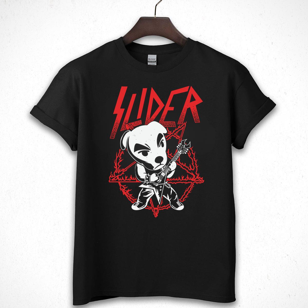 Animal Crossing Cute Slider Heavy Metal Vintage 90s Fan Black Unisex T-Shirt