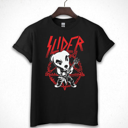 Animal Crossing Cute Slider Heavy Metal Vintage 90s Fan Black Unisex T-Shirt