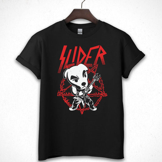 Animal Crossing Cute Slider Heavy Metal Vintage 90s Fan Black Unisex T-Shirt