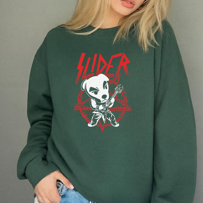 Animal Crossing Cute Slider Heavy Metal Vintage 90s Fan Black Unisex T-Shirt