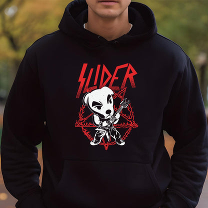 Animal Crossing Cute Slider Heavy Metal Vintage 90s Fan Black Unisex T-Shirt