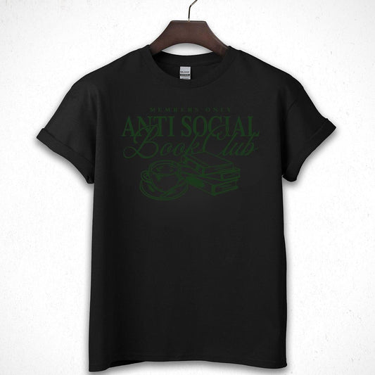 Anti Social Book Club Vintage Reading Lover Crewneck Sweatshirt Cotton Gray Unisex