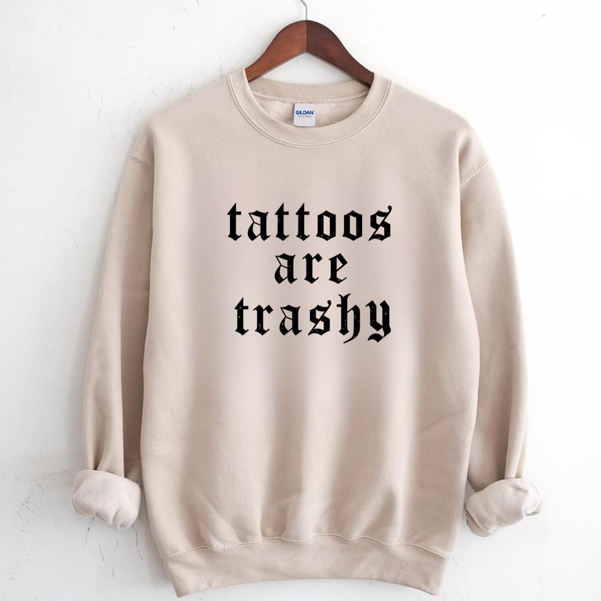 Anti-Tattoo Retro Trashy Tattoos Graphic Printed Funny Sayings Unisex T-Shirt