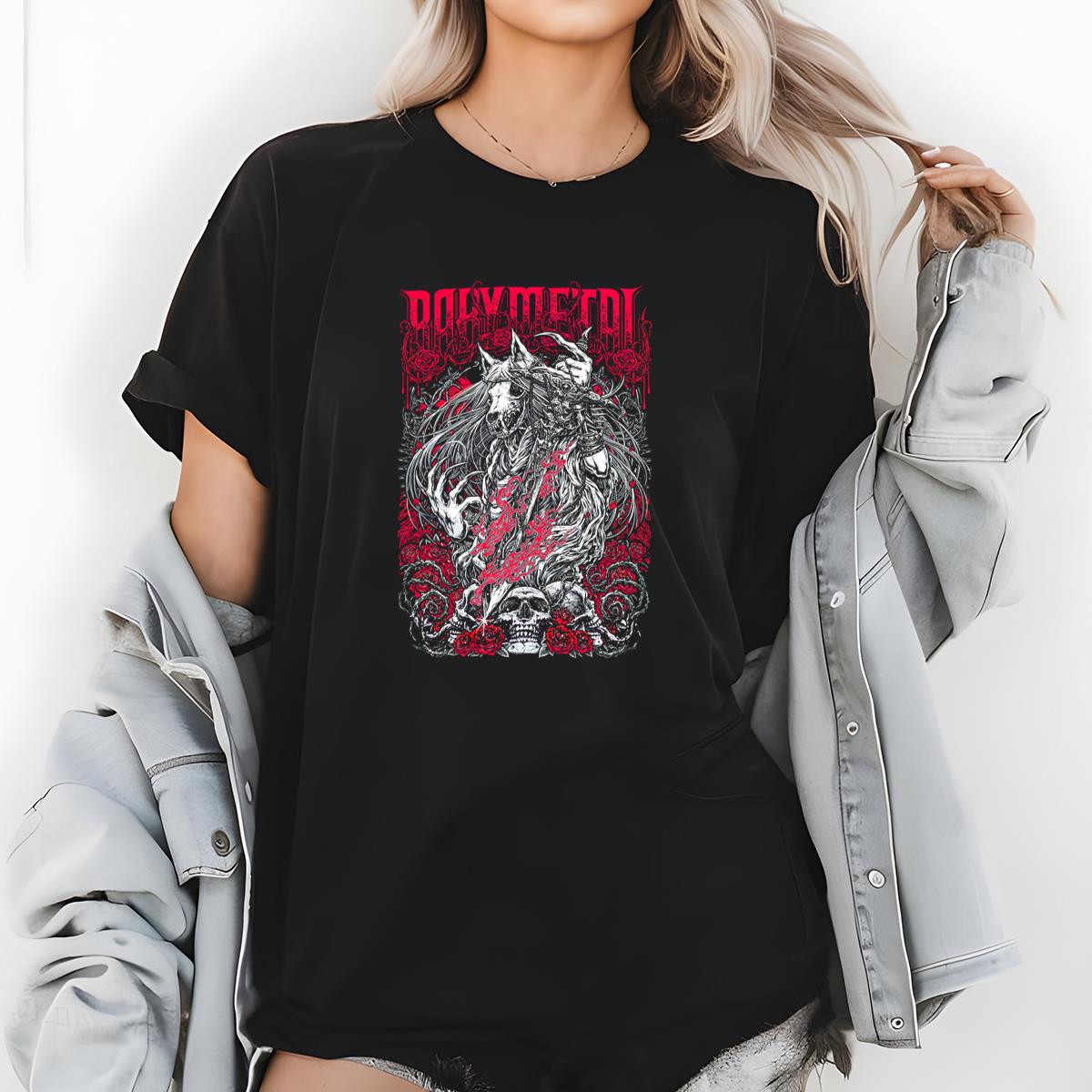 Babymetal Vintage 2010s Rosewolf Design Official Fan Black Unisex T-Shirt