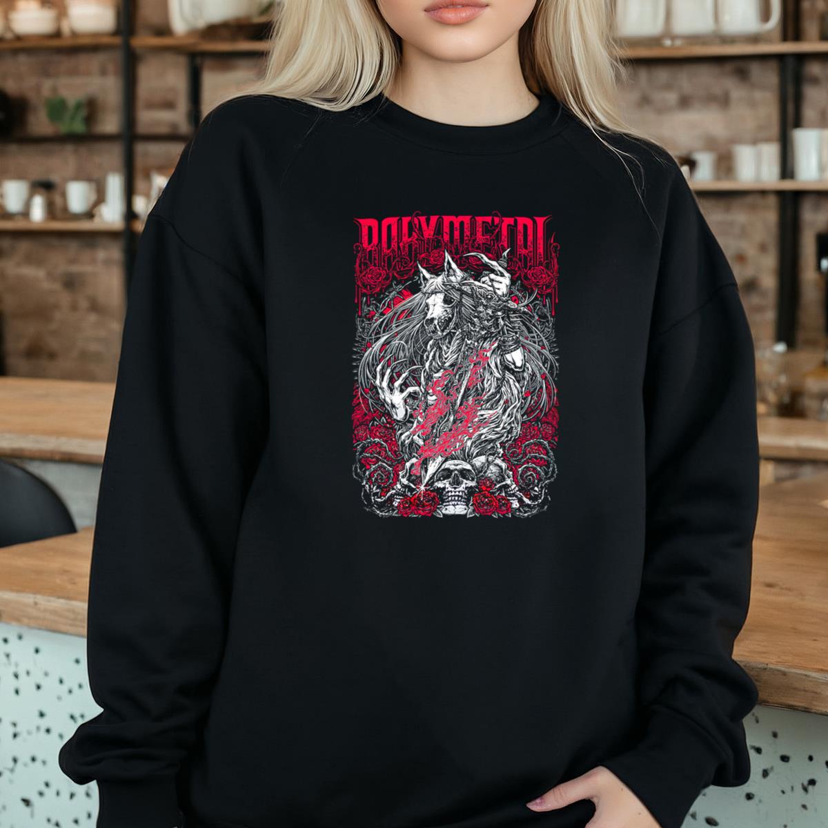 Babymetal Vintage 2010s Rosewolf Design Official Fan Black Unisex T-Shirt