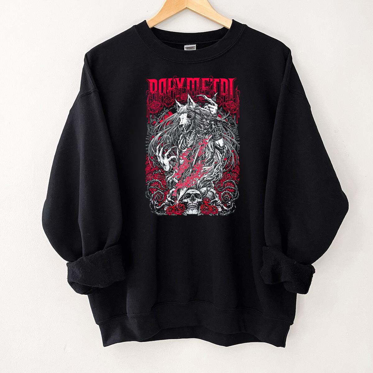 Babymetal Vintage 2010s Rosewolf Design Official Fan Black Unisex T-Shirt