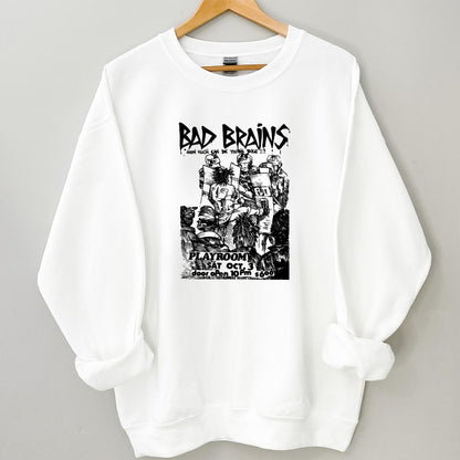 Bad Brains Vintage 80s Punk Rock Band Flyer Design Gold Creme Unisex T-Shirt