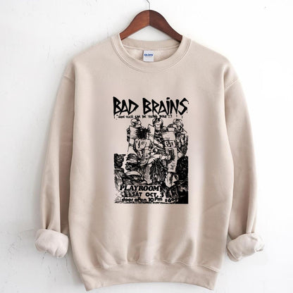 Bad Brains Vintage 80s Punk Rock Band Flyer Design Gold Creme Unisex T-Shirt