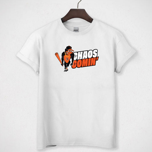 Baltimore Orioles Chaos Comin Vintage Baseball Fan Chaos Cominng Unisex T-Shirt