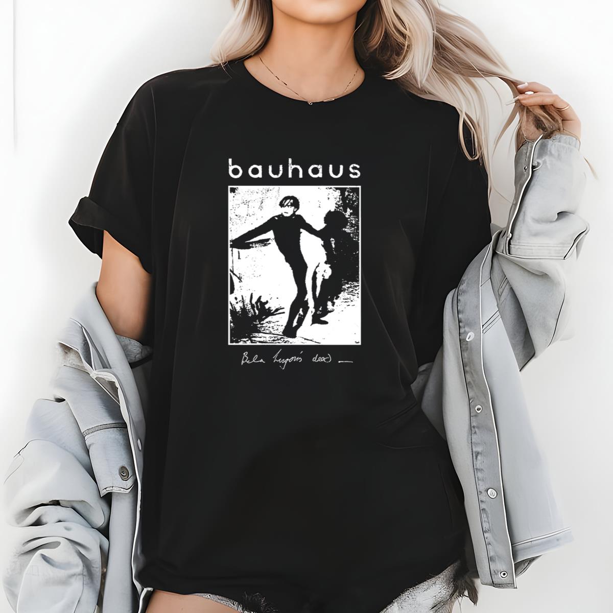 Bauhaus Vintage 80s Goth Rock Band Bela Lugosis Dead Slim Fit Black Unisex T-Shirt