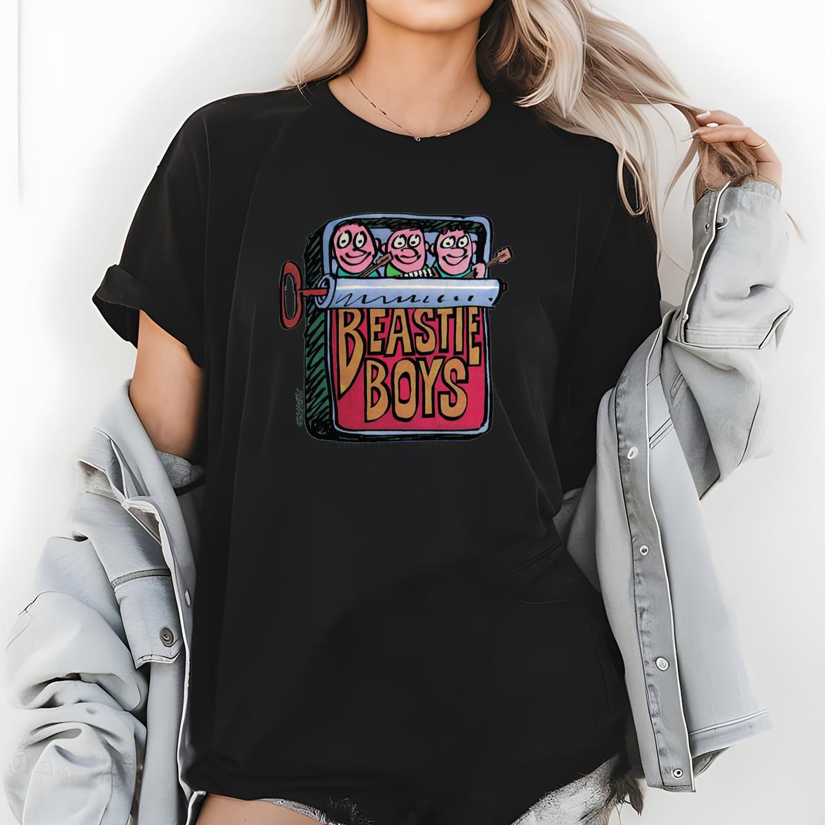 Beastie Boys Vintage 90s Hello Nasty Album Collector Funny Sardine Can Design Black Unisex T-Shirt