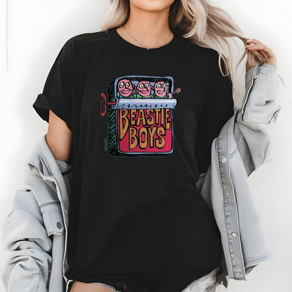 Beastie Boys Vintage 90s Hello Nasty Album Collector Funny Sardine Can Design Black Unisex T-Shirt